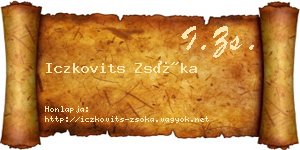 Iczkovits Zsóka névjegykártya